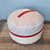 Round pouffe in recycled sailcloth in sailcloth made in france